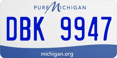 MI license plate DBK9947