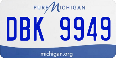 MI license plate DBK9949
