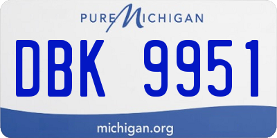 MI license plate DBK9951