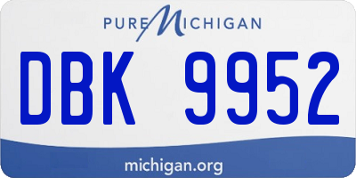 MI license plate DBK9952