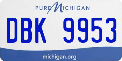 MI license plate DBK9953