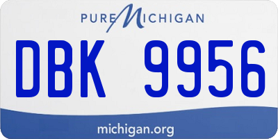 MI license plate DBK9956