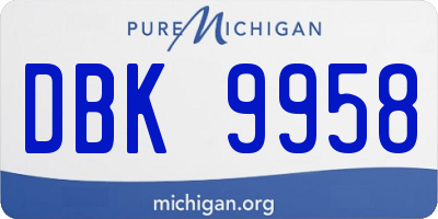 MI license plate DBK9958