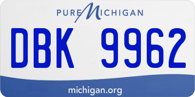 MI license plate DBK9962