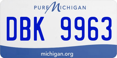 MI license plate DBK9963