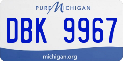 MI license plate DBK9967