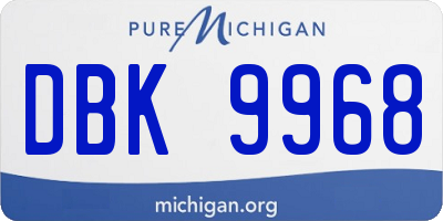 MI license plate DBK9968
