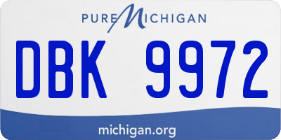 MI license plate DBK9972