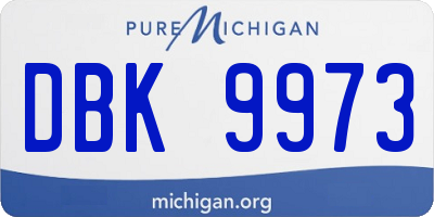 MI license plate DBK9973