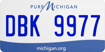 MI license plate DBK9977