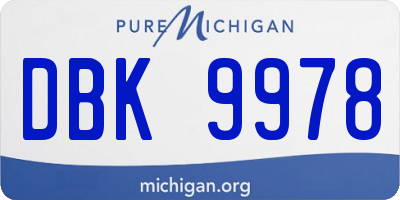 MI license plate DBK9978