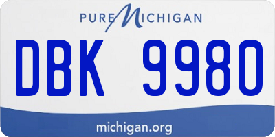 MI license plate DBK9980