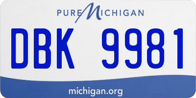 MI license plate DBK9981