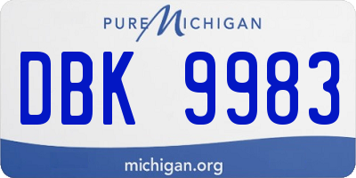 MI license plate DBK9983