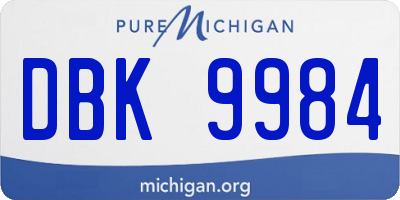 MI license plate DBK9984