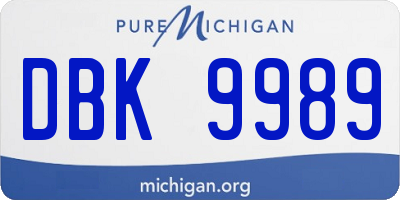 MI license plate DBK9989