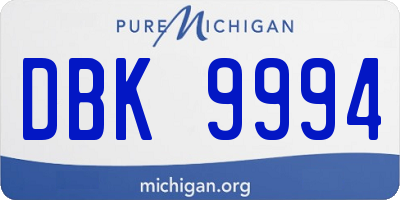 MI license plate DBK9994