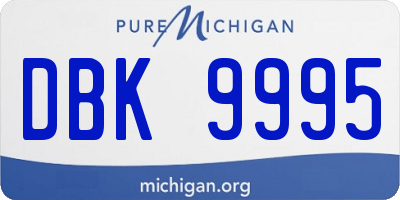 MI license plate DBK9995