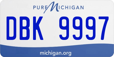 MI license plate DBK9997