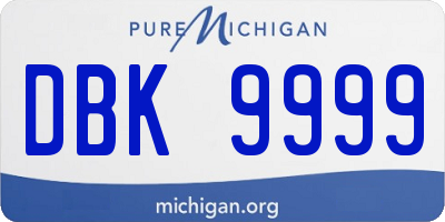 MI license plate DBK9999