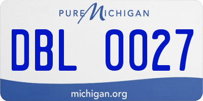 MI license plate DBL0027