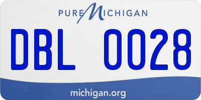 MI license plate DBL0028