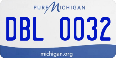 MI license plate DBL0032