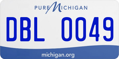 MI license plate DBL0049