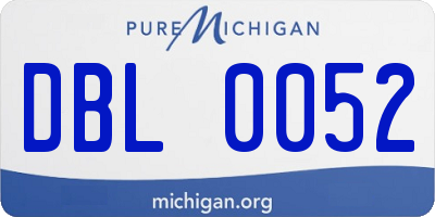 MI license plate DBL0052