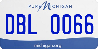 MI license plate DBL0066