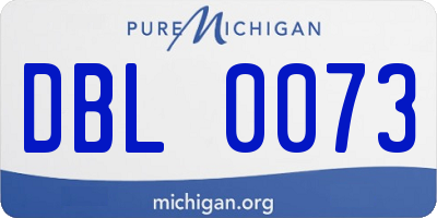 MI license plate DBL0073