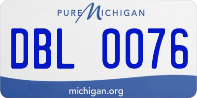 MI license plate DBL0076