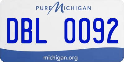 MI license plate DBL0092