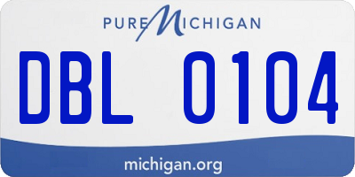 MI license plate DBL0104