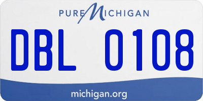 MI license plate DBL0108