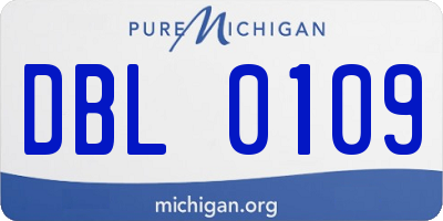MI license plate DBL0109