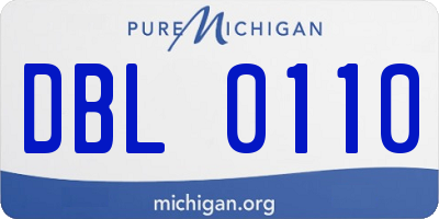 MI license plate DBL0110