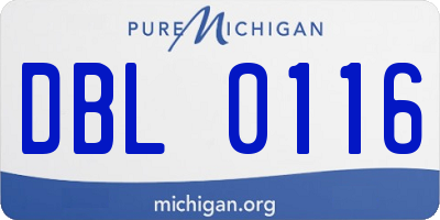 MI license plate DBL0116