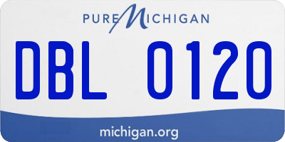 MI license plate DBL0120