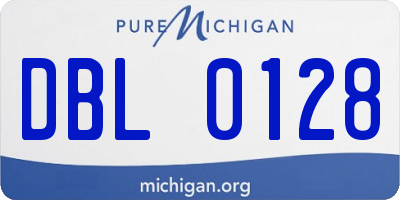 MI license plate DBL0128