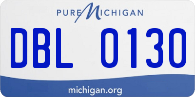 MI license plate DBL0130
