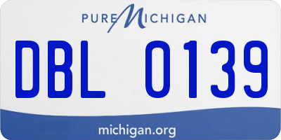 MI license plate DBL0139
