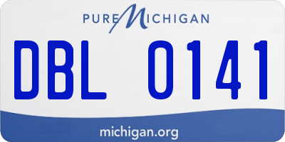 MI license plate DBL0141