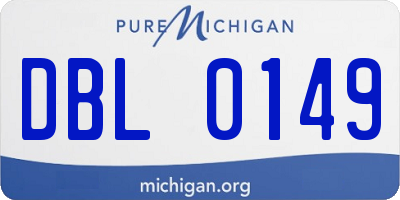 MI license plate DBL0149