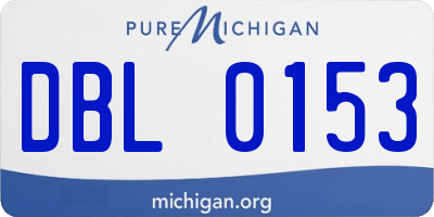 MI license plate DBL0153