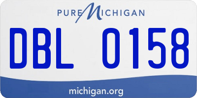 MI license plate DBL0158