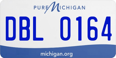 MI license plate DBL0164