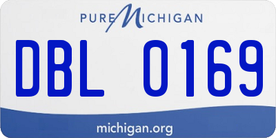 MI license plate DBL0169