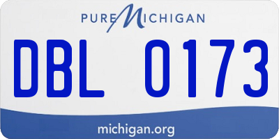 MI license plate DBL0173