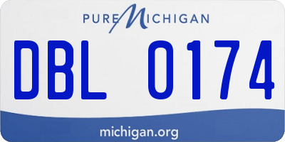 MI license plate DBL0174